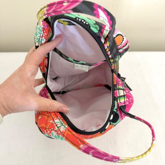 Vera Bradley Lunch Bag Floral Insulated Tote Pink Orange Black Double Handle - Picture 5 of 14